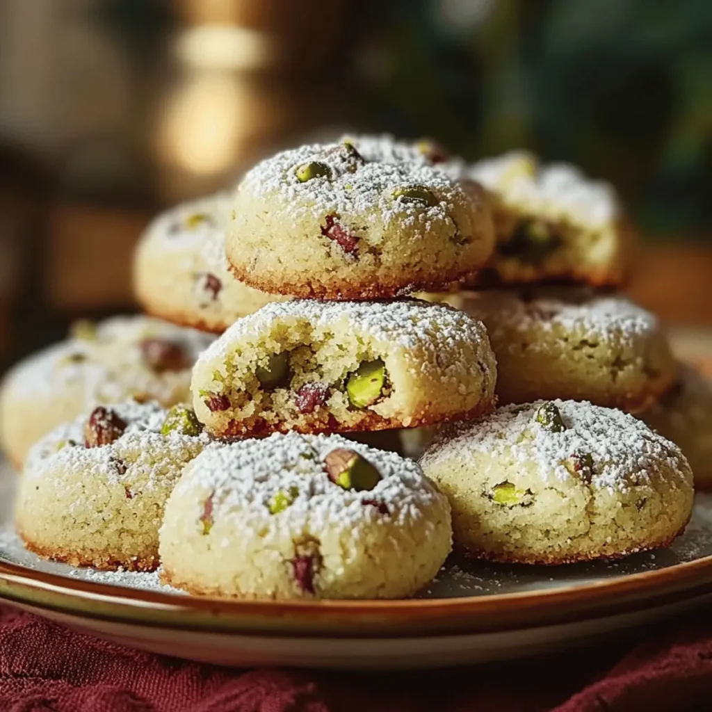 Pistachio Wedding Cookies That Melt in Your Mouth
