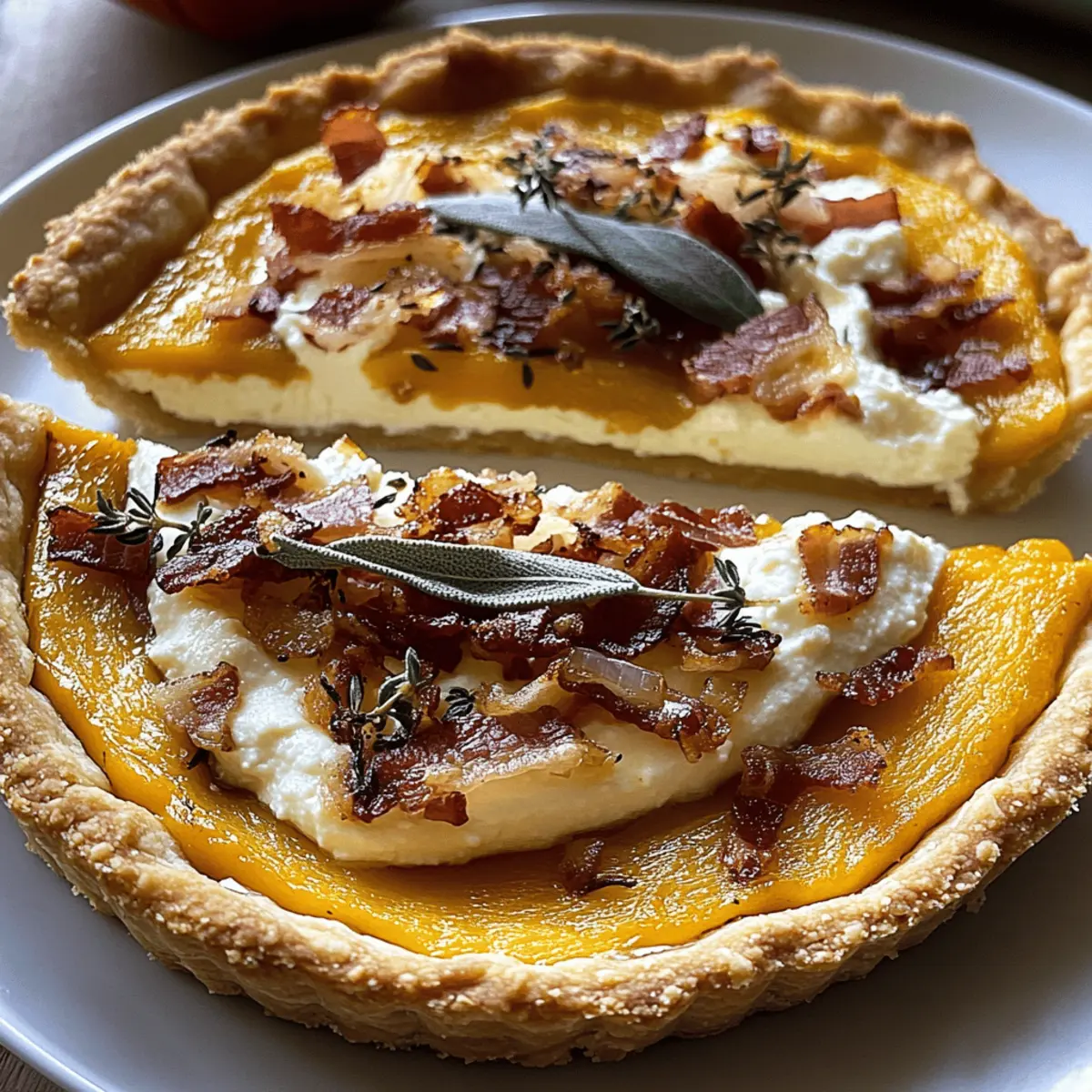 Pumpkin, Ricotta & Caramelized Onion Tart
