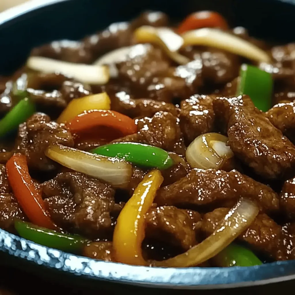 Sizzling Chinese Pepper Steak with Onions