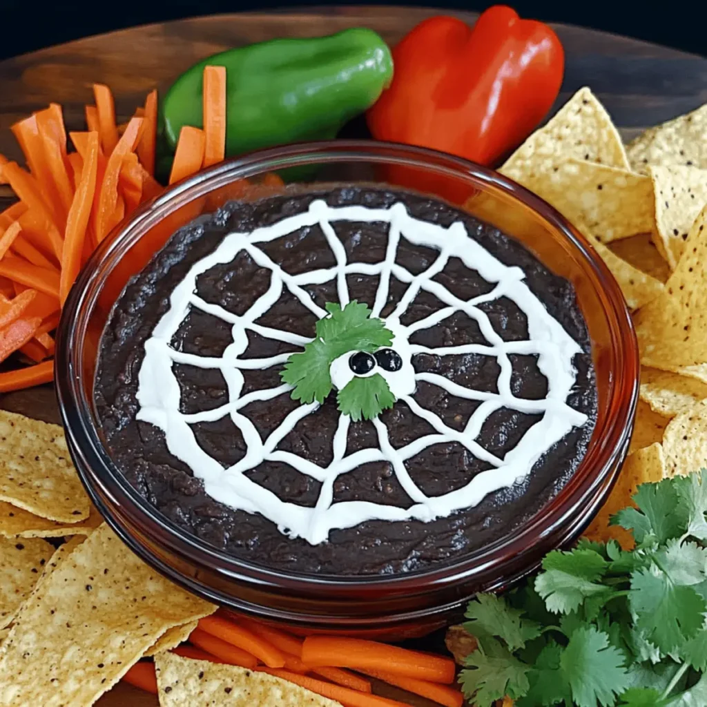Spider Web Black Bean Dip