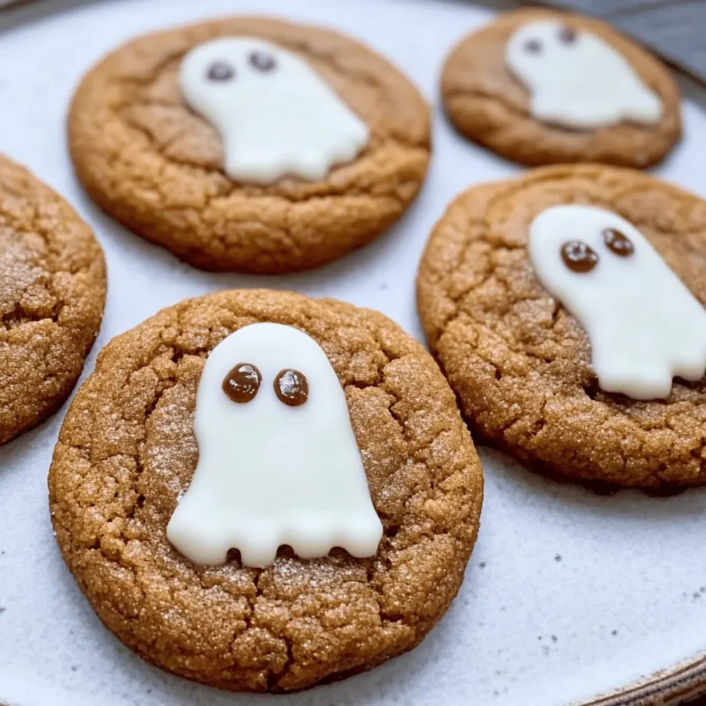Spooky Ghost Brown Butter Pumpkin Cookies for Fall Fun