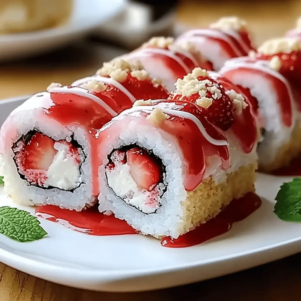 Strawberry Shortcake Sushi Roll