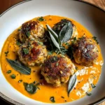 Turkey Meatballs in Pumpkin Sage Sauce