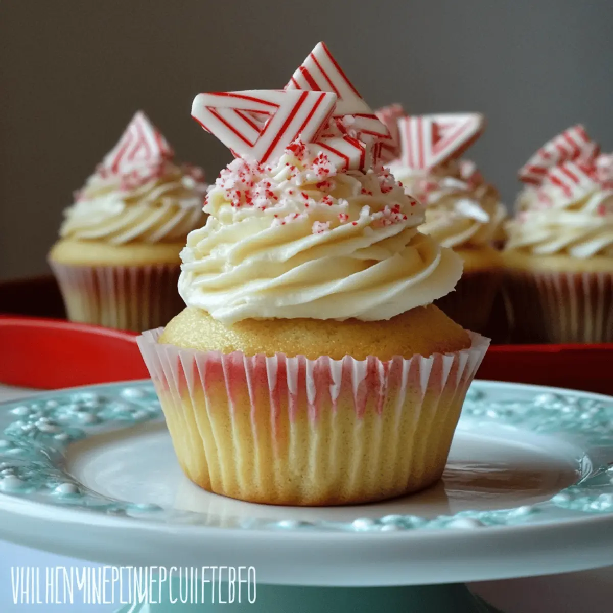 White Chocolate Peppermint Mousse Cupcakes
