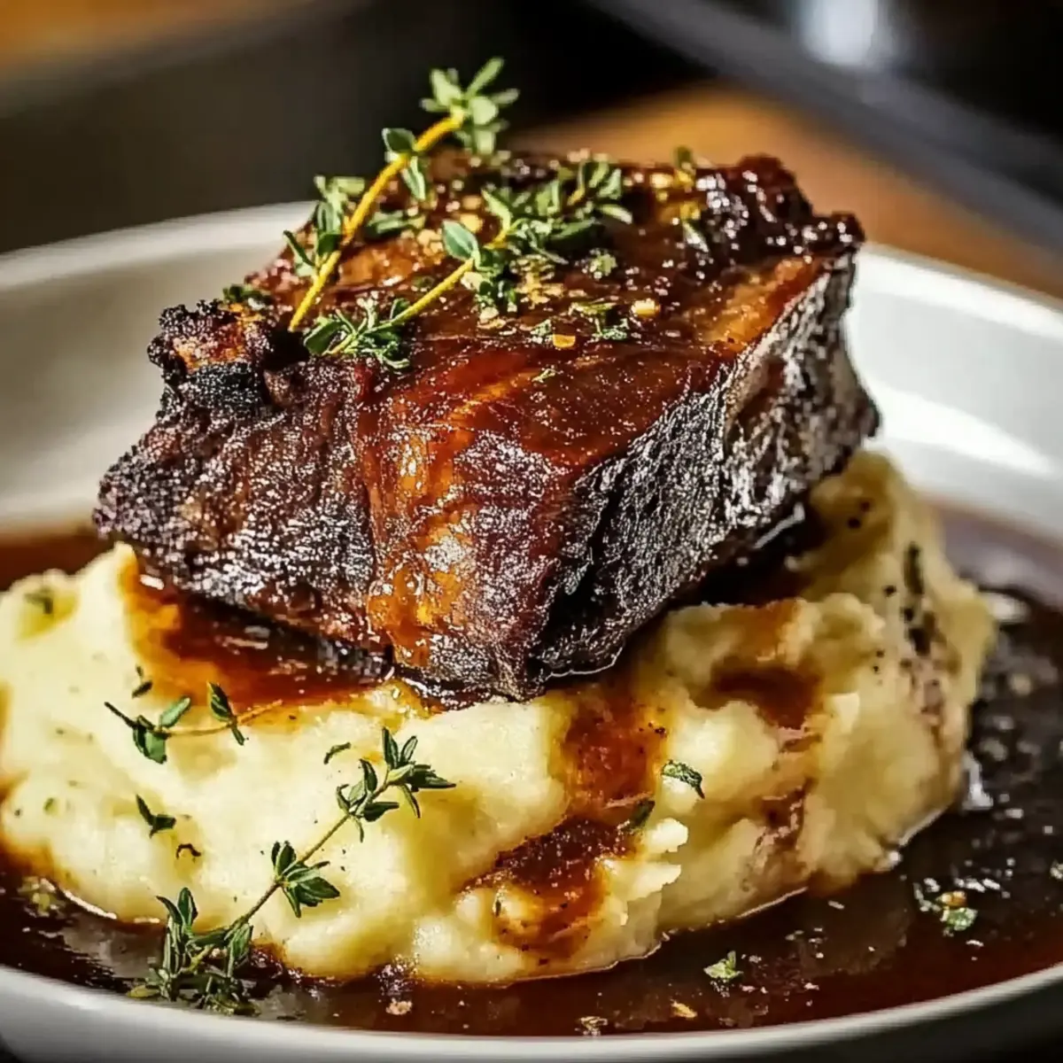 Braised Short Ribs with Mashed Potatoes