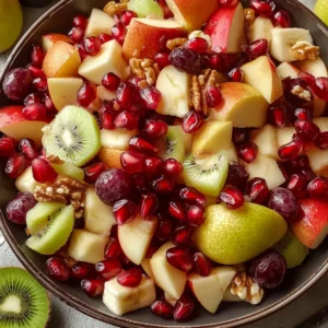 Winter Fruit Salad with Cinnamon Vanilla Dressing