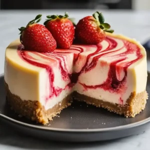 Strawberry Swirl Cheesecake: