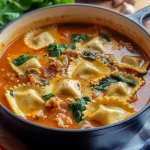 Easy One Pot Ravioli Soup