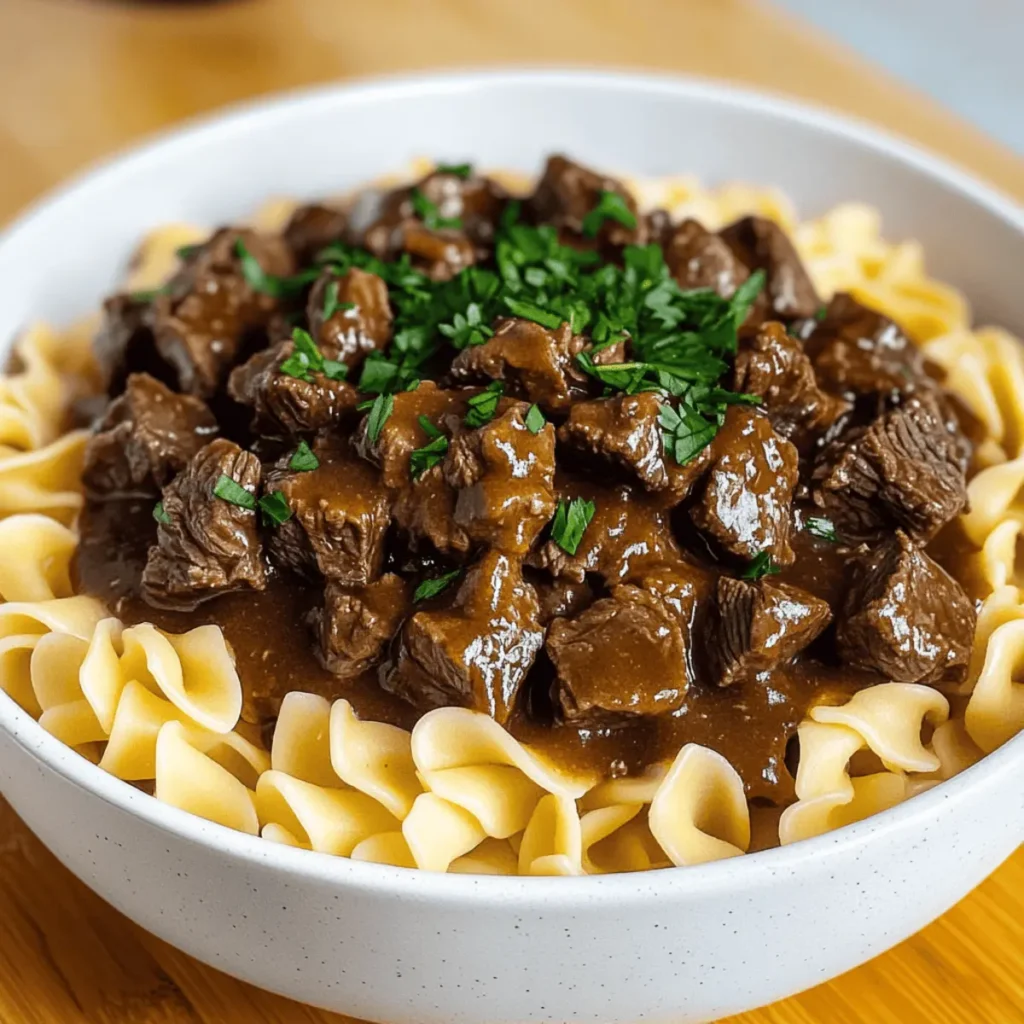 Beef Tips and Noodles
