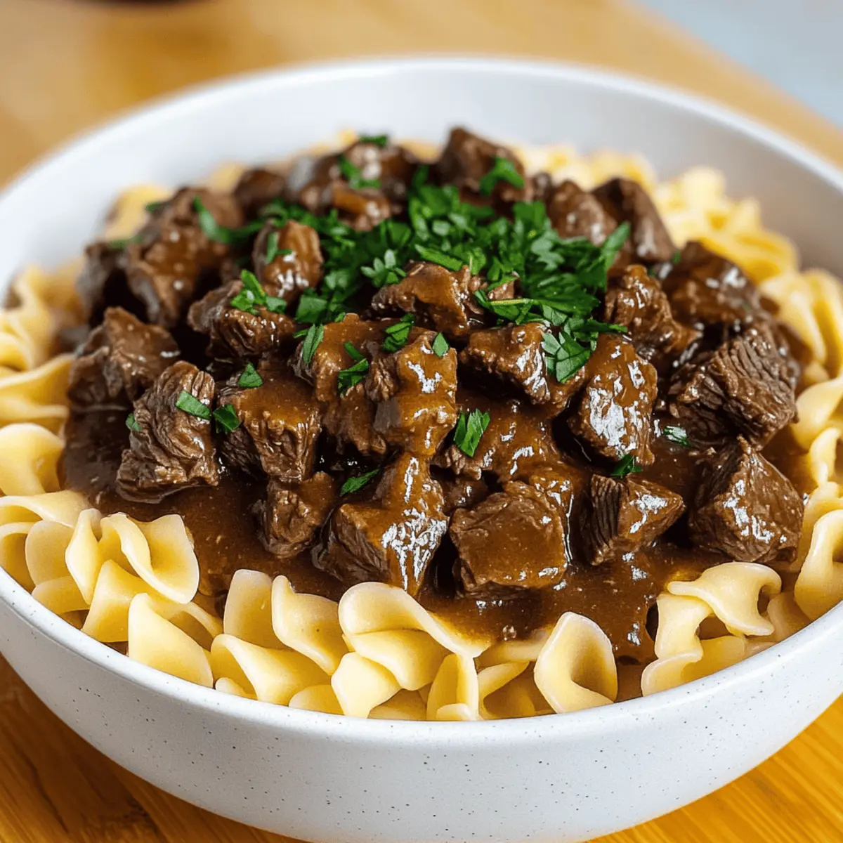 Beef Tips and Noodles
