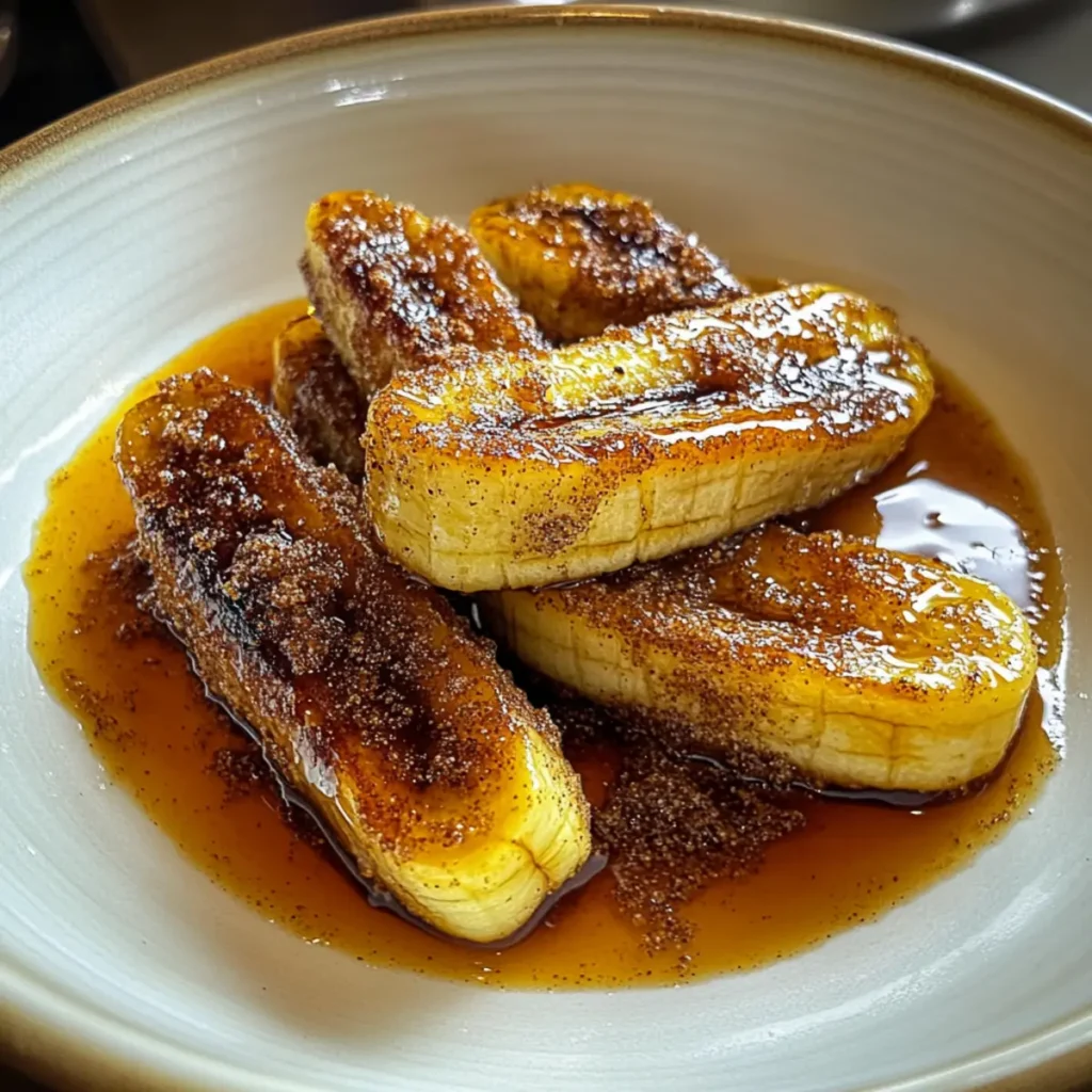 Fried Bananas with Cinnamon Butter Sauce
