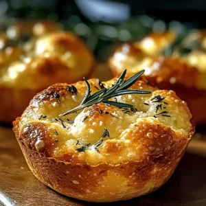 Garlic Rosemary Focaccia Muffins