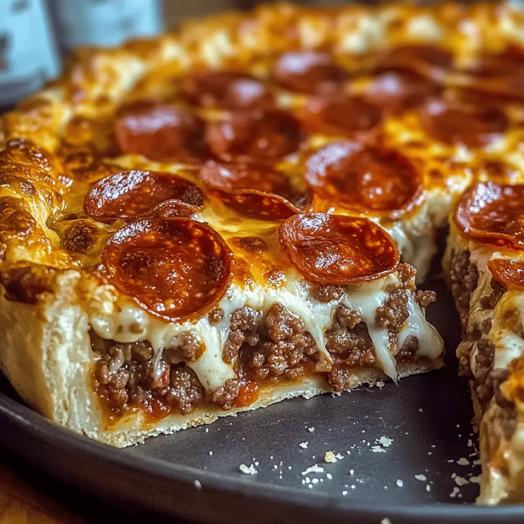 Hearty Hamburger Sausage & Pepperoni Pie for Cozy Nights