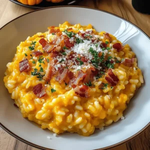 Pumpkin Risotto with Bacon & Parmesan