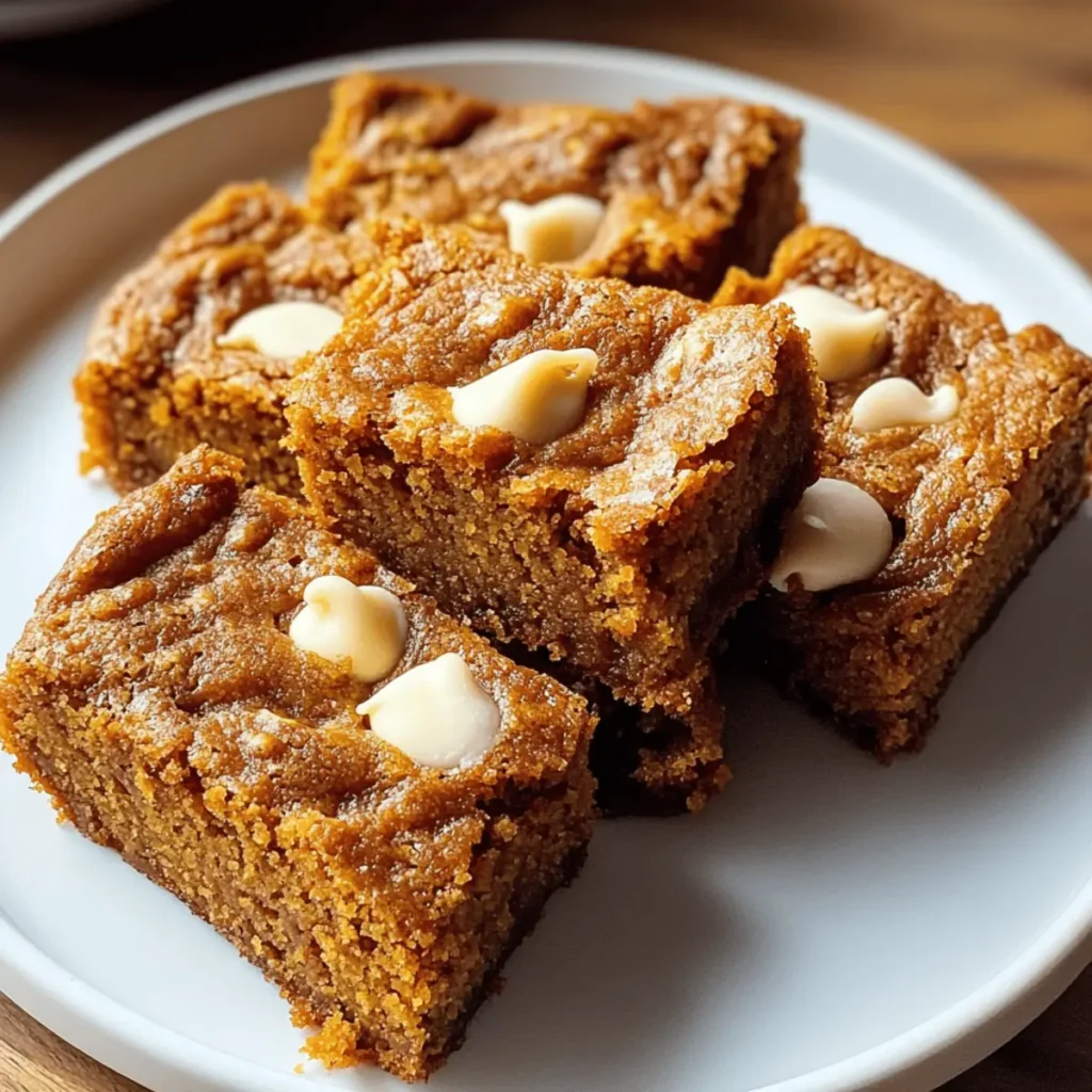 Spiced Baked Pumpkin Blondies: Soft, Sweet Fall Delight