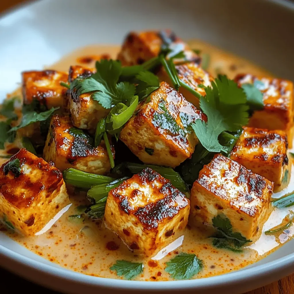 Spicy Tofu in Creamy Coconut Sauce for a Cozy Dinner Night