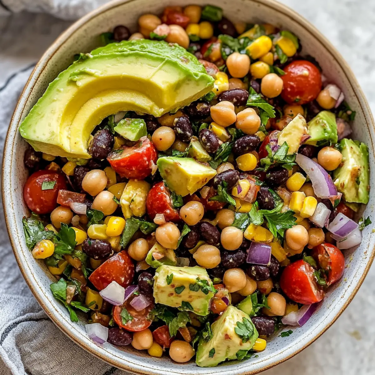 Chickpea Black Bean Salad