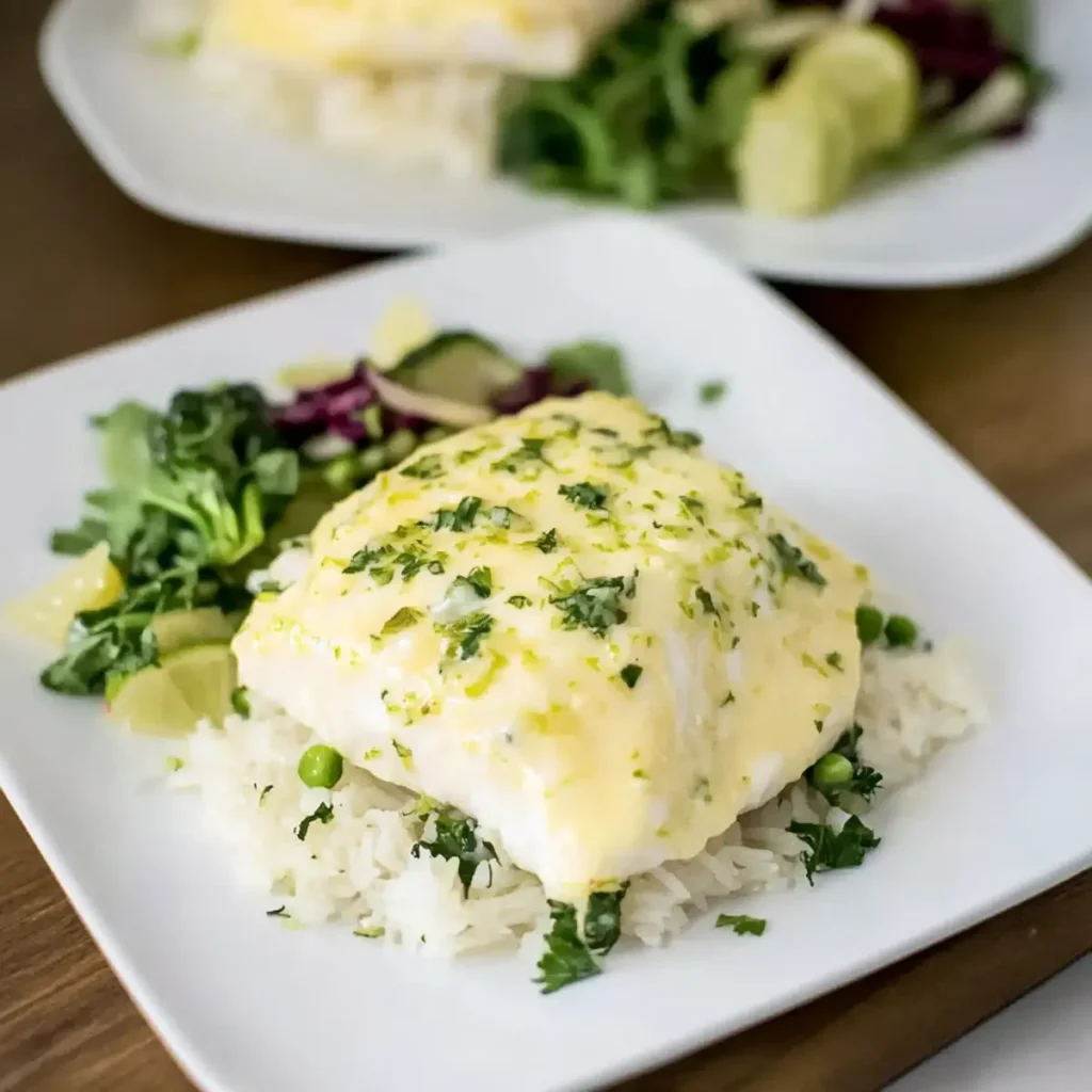 Baked Halibut with Lime Garlic Sauce for a Flavorful Feast