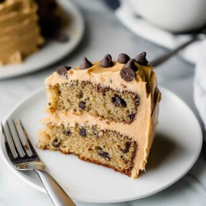 Banana Chocolate Chip Cake with Peanut Butter Frosting