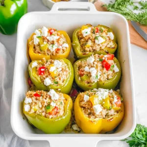 Greek Chicken Stuffed Peppers