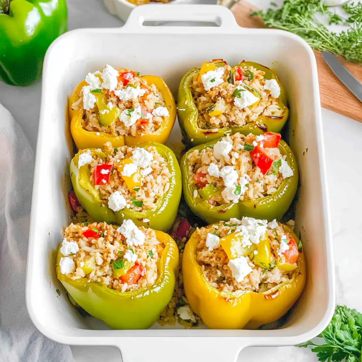 Greek Chicken Stuffed Peppers