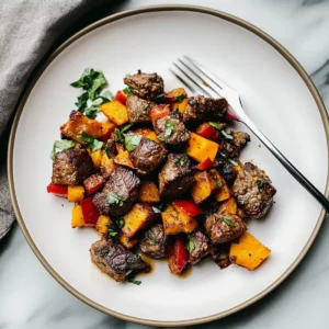 Steak Bites with Sweet Potatoes and Peppers