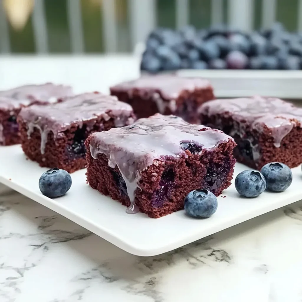 Glazed Blueberry Brownies