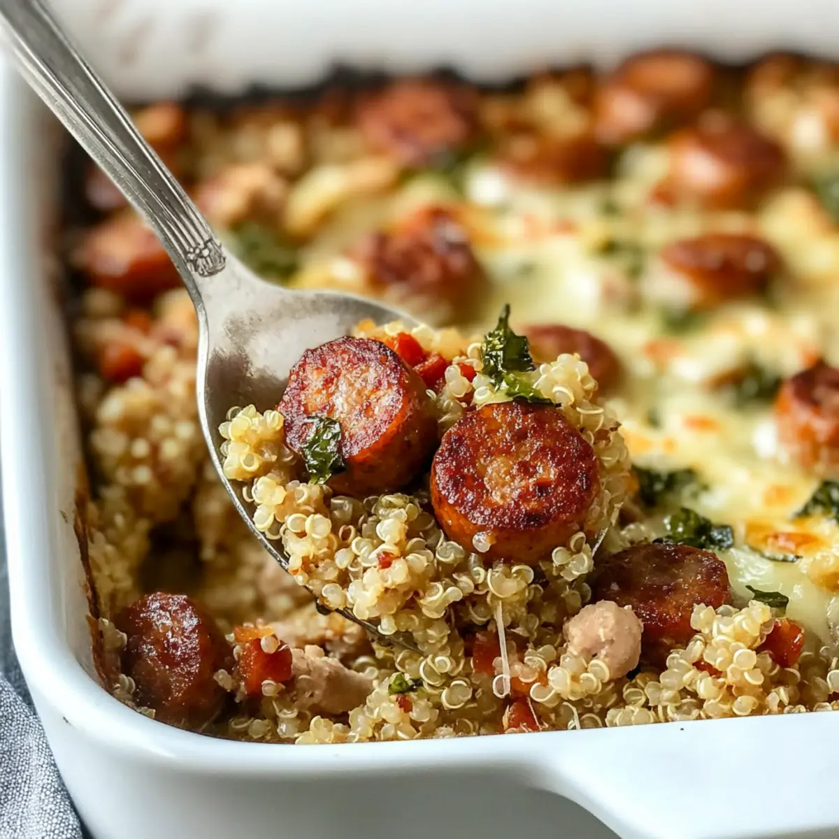 Chicken Sausage Quinoa Bak