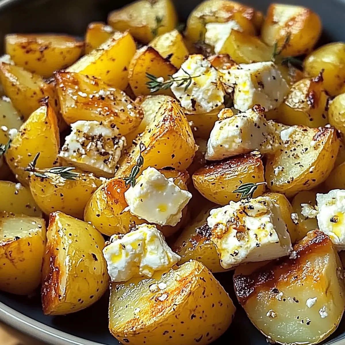 Roasted Potatoes with Baked Feta