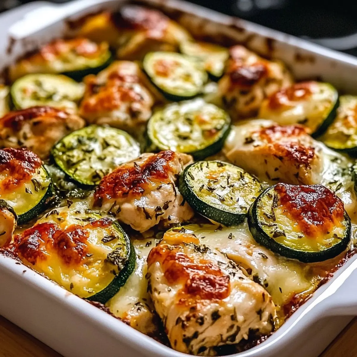 Mediterranean Chicken Zucchini Bake