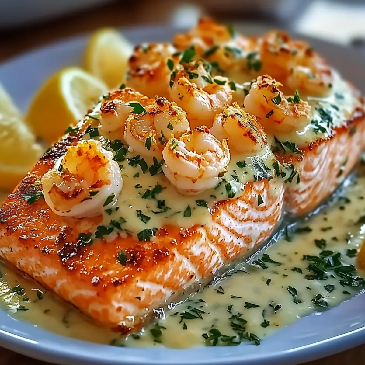 Crab and Shrimp Stuffed Salmon