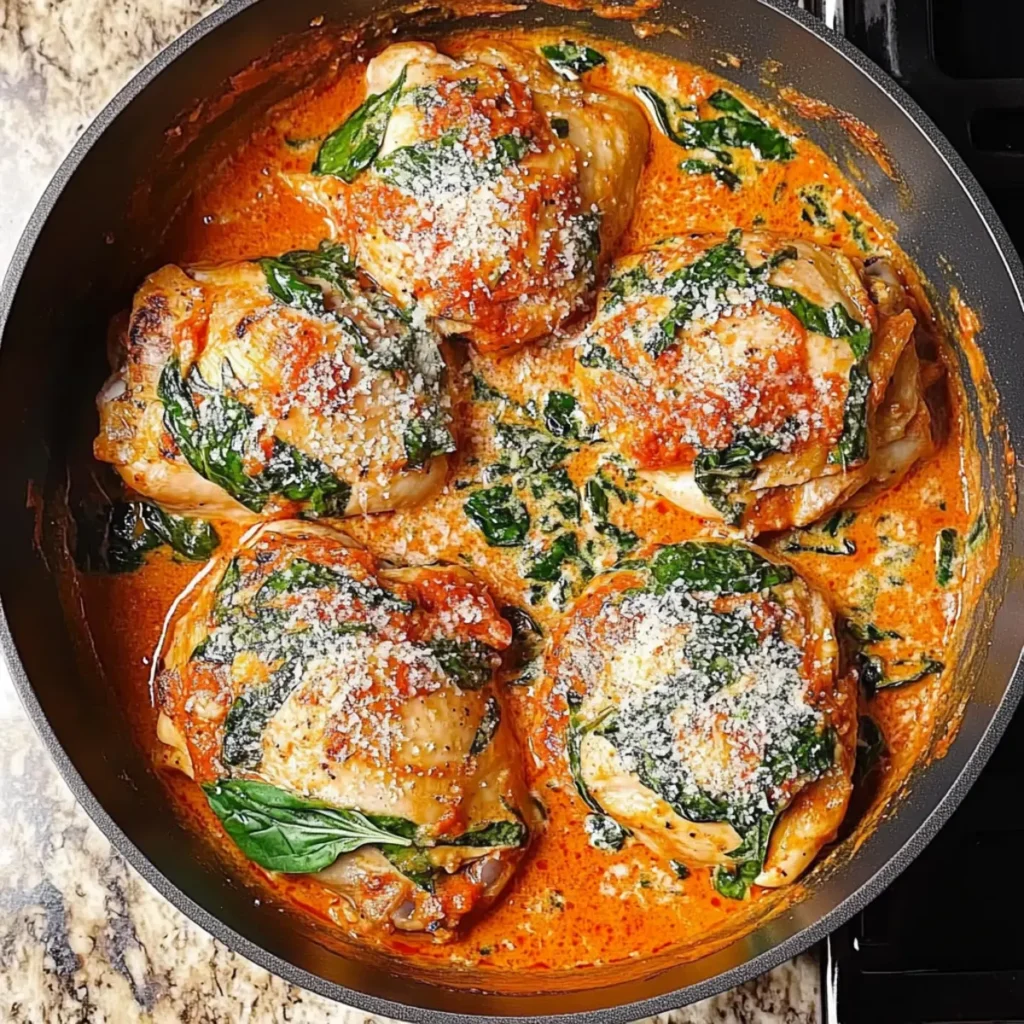 Skillet Chicken Thighs with Creamy Tomato Bliss in 30 Minutes