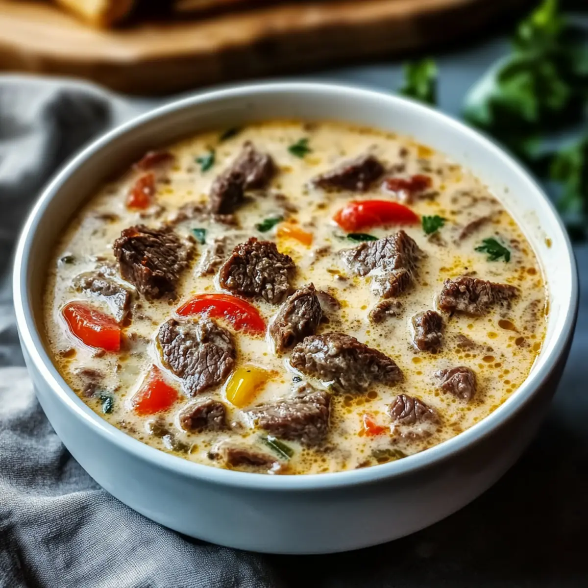 Philly Cheese Steak Soup