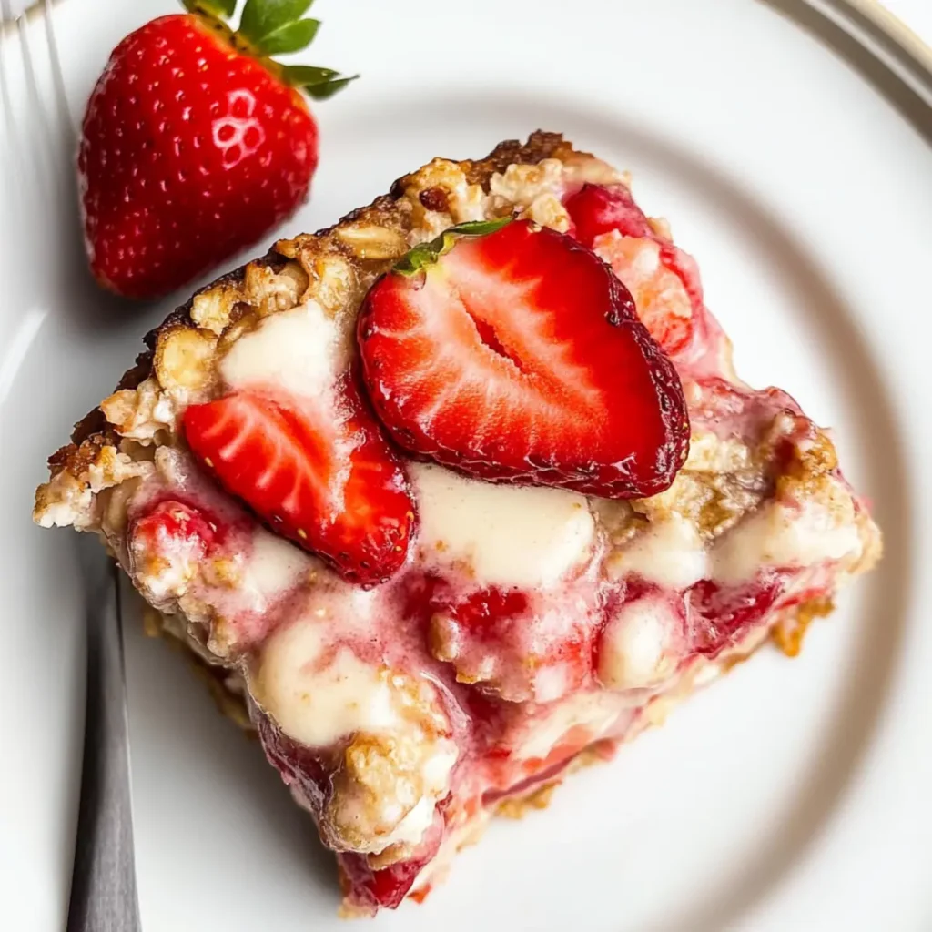 Strawberry Cheesecake Baked Oatmeal for a Delicious Start