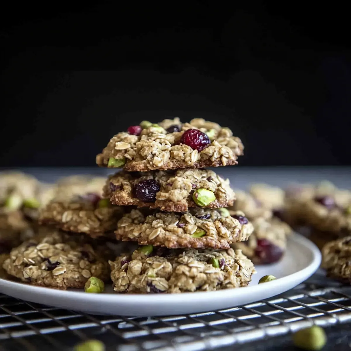Pistachio Cranberry Oatmeal Cookies