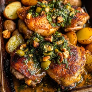 Paprika Chicken with Olive Walnut