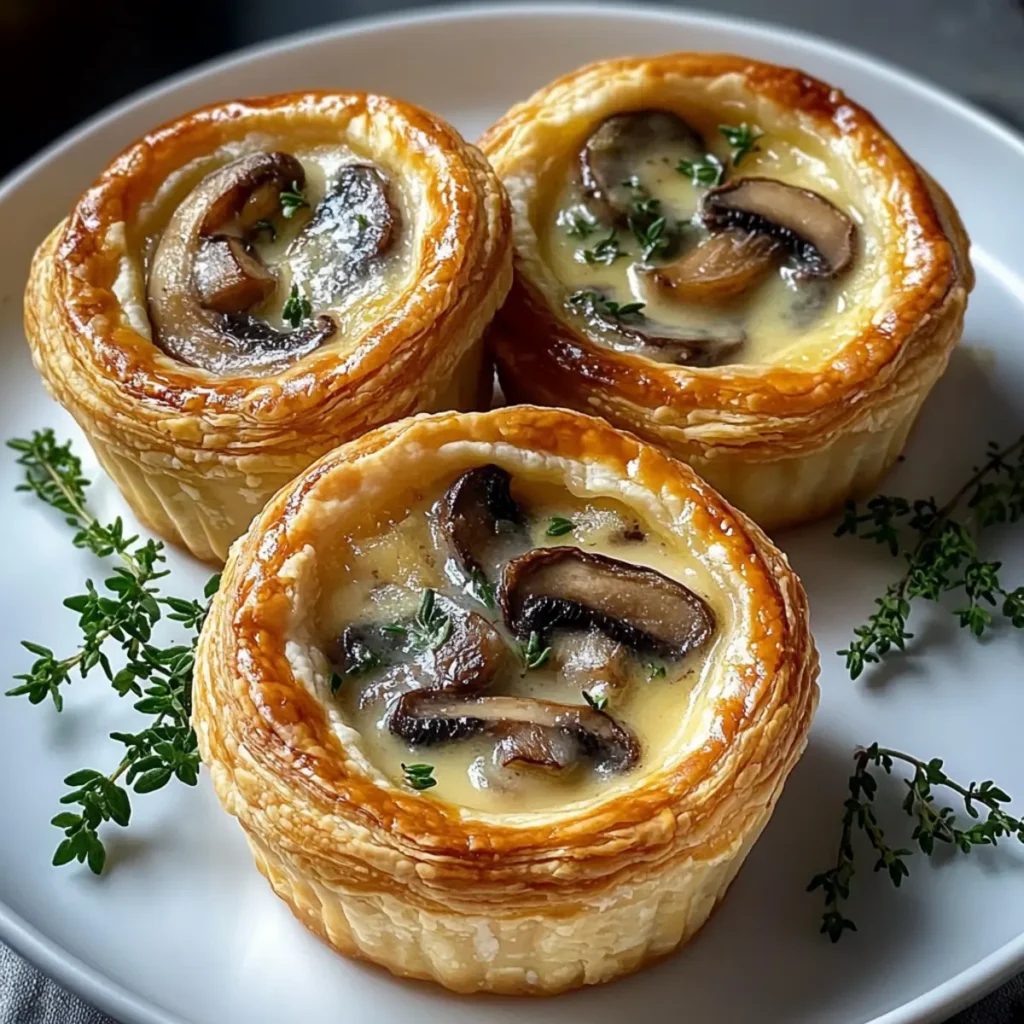 Melt-in-Your-Mouth Mini Mushroom and Gruyère Pot Pies