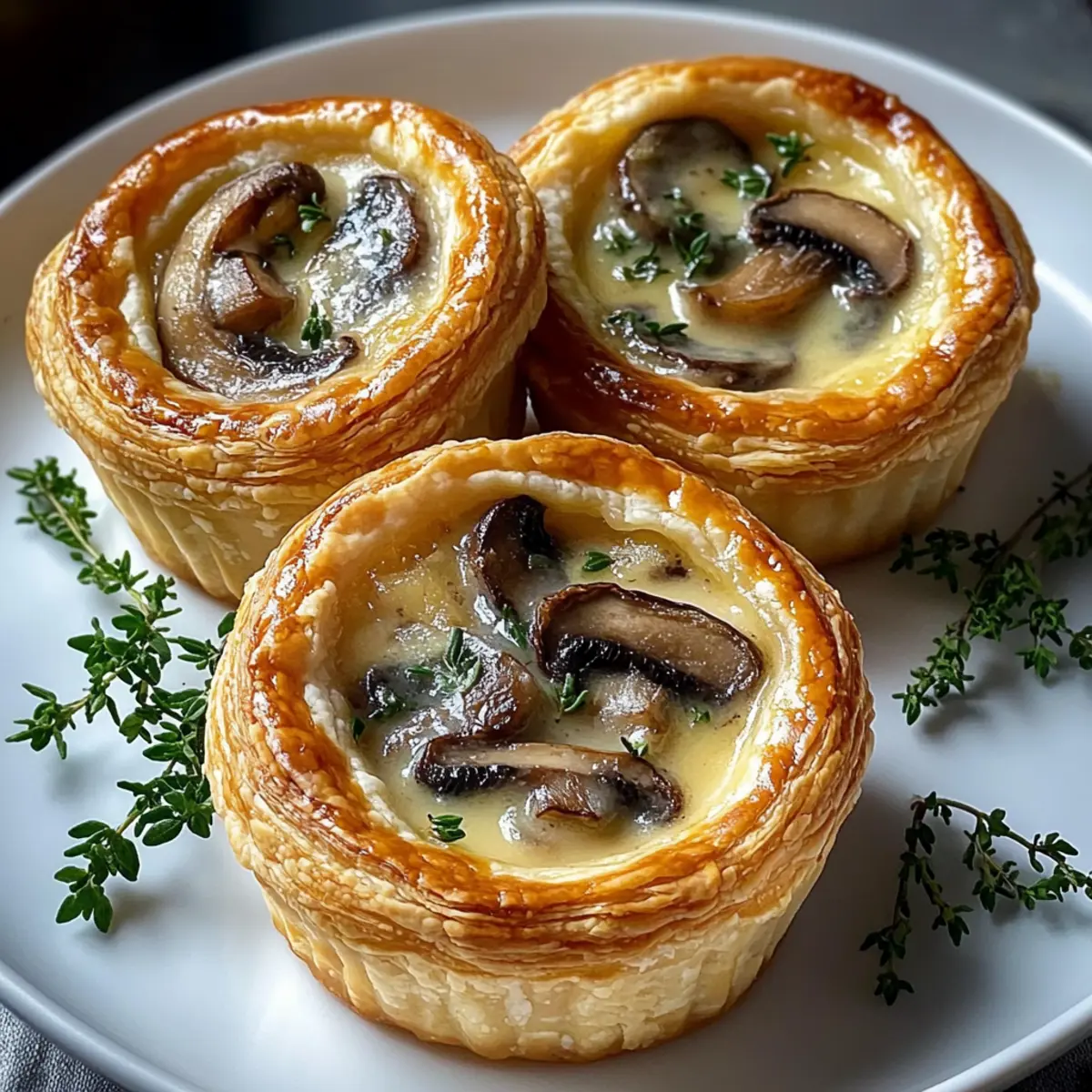 Mini Mushroom and Gruyère Pot Pies