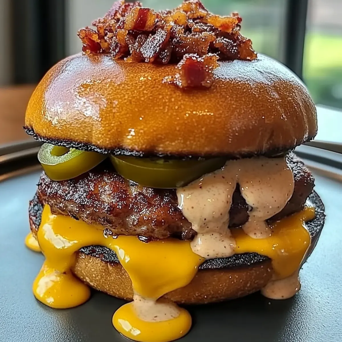 Smoked Cheddar Jalapeño Burger