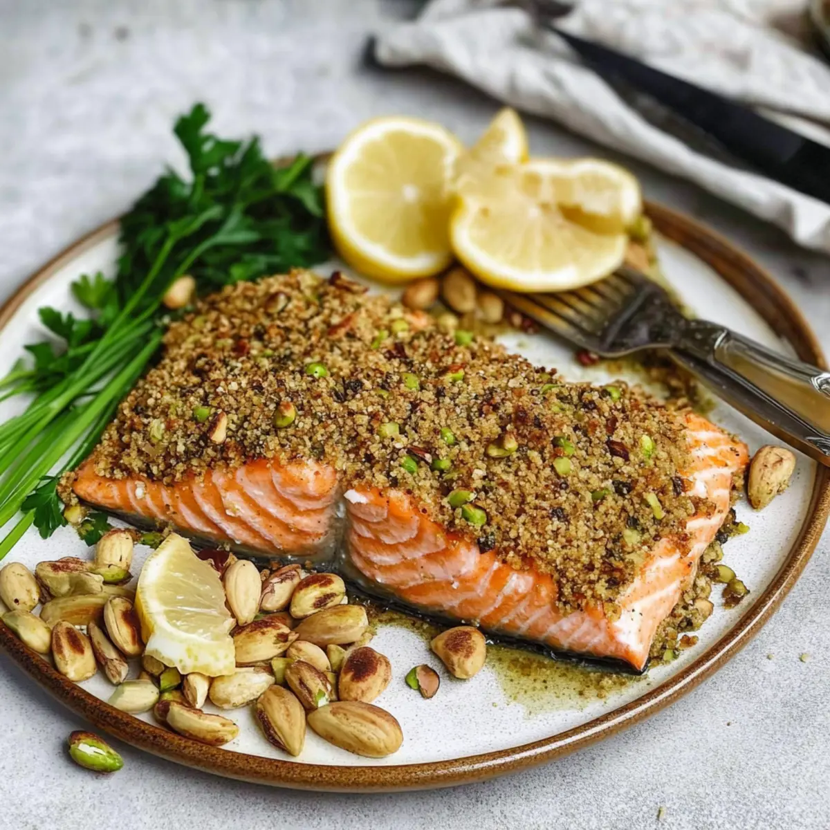 uttery Pistachio Crusted Salmon