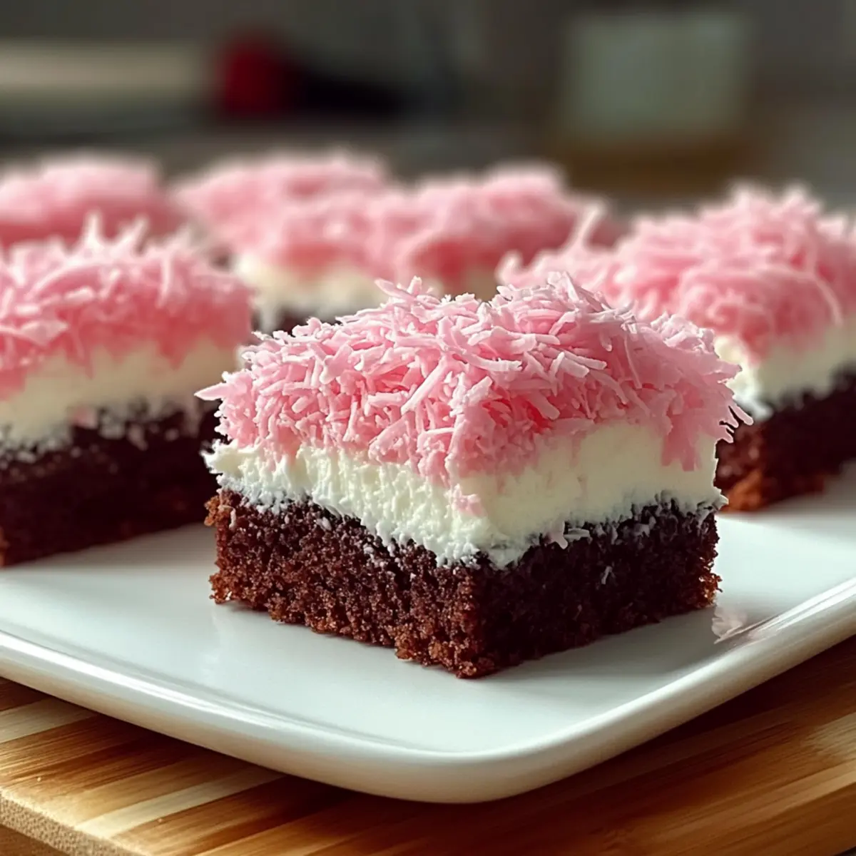 Pink Coconut Snowball Cake Bars