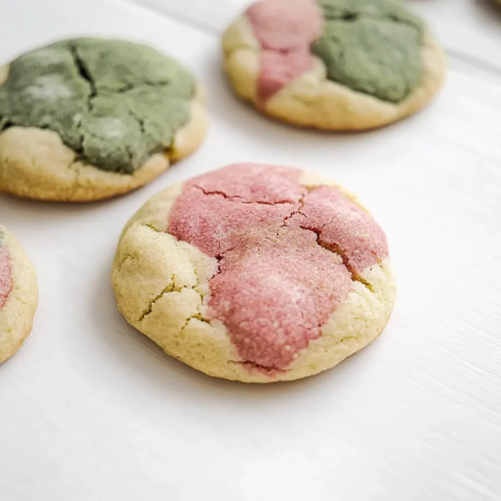 Strawberry Matcha Neapolitan Cookies