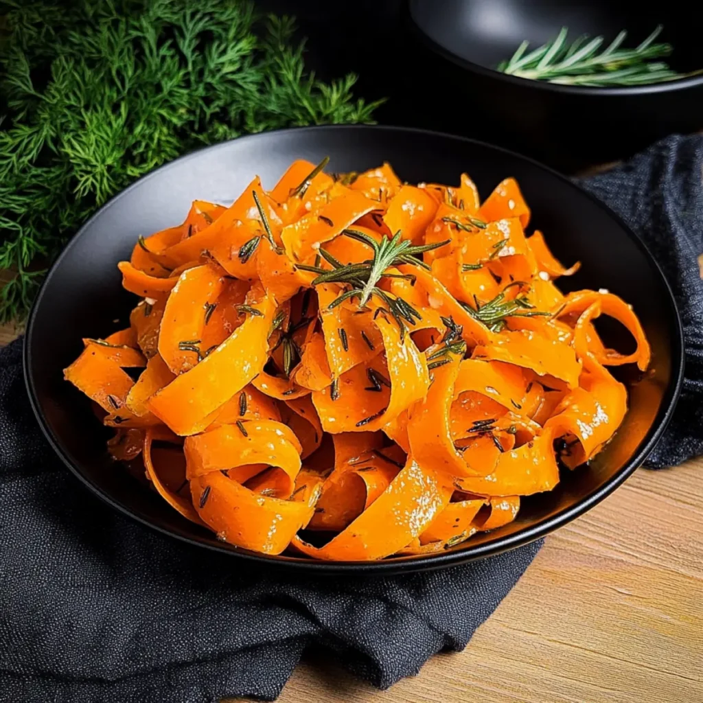 Delicious Carrot Ribbons with Rosemary Butter for Fresh Flavor