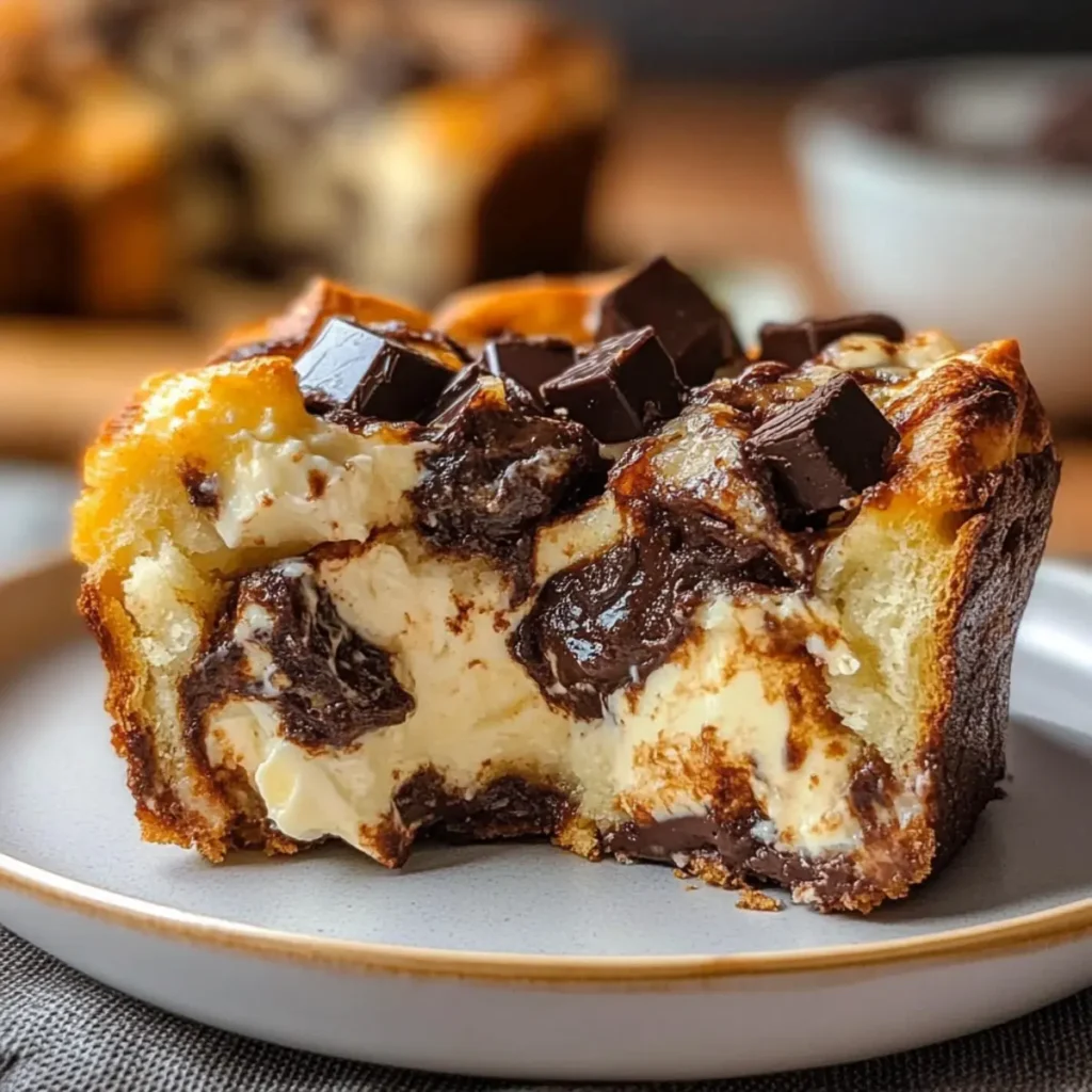Chocolate & Cream Cheese Bread Pudding