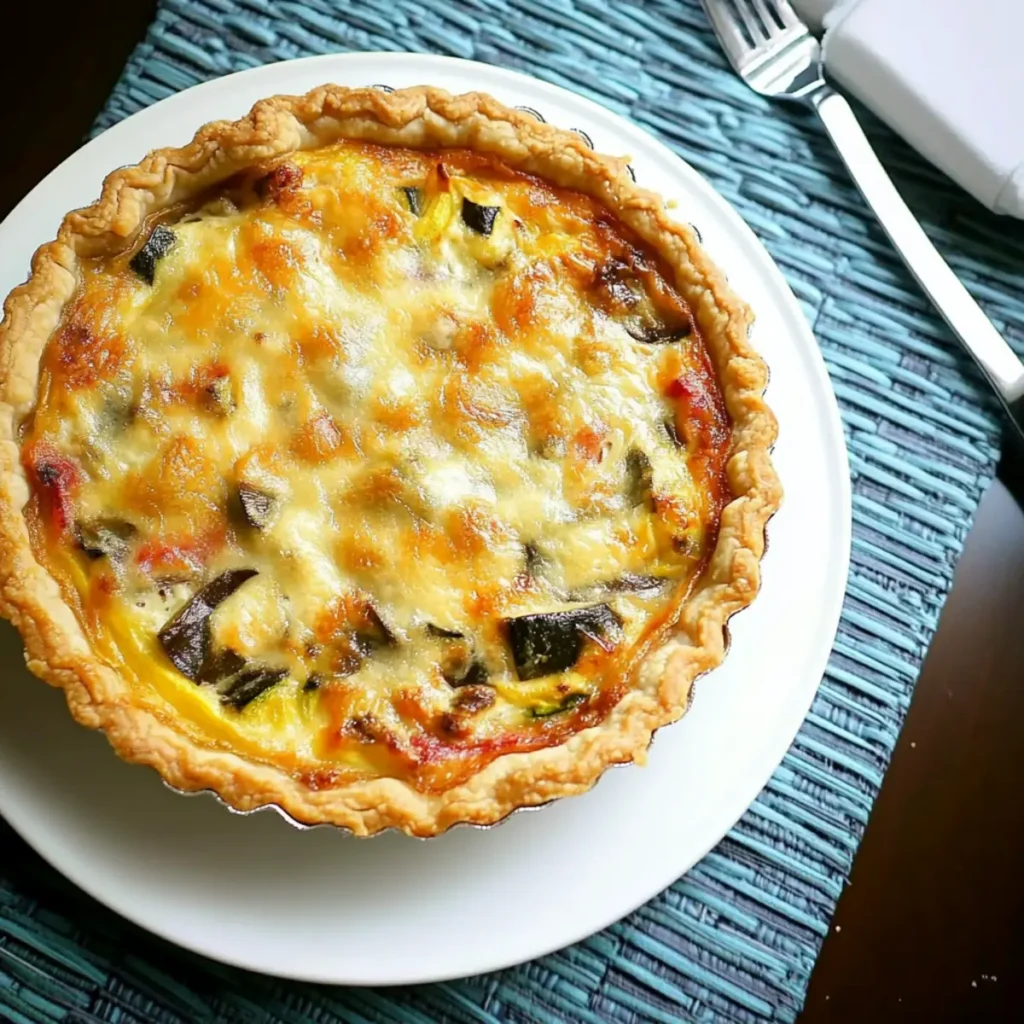Colorful Vegetable and Mozzarella Quiche for Easy Brunch