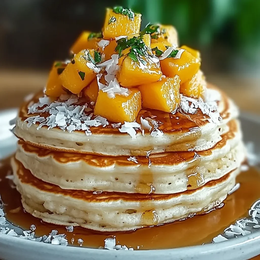 Sweet Coconut Cream Pancakes