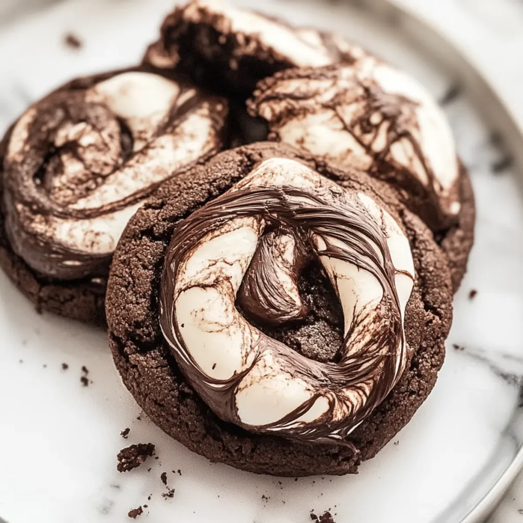 Chocolate Marshmallow Swirl Cookies