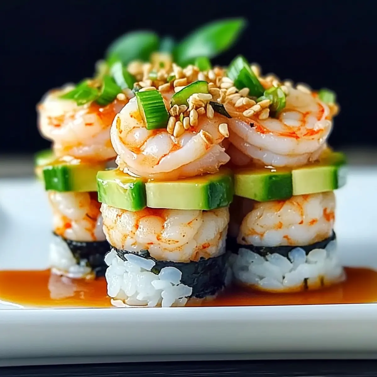 Spicy Shrimp Sushi Stacks