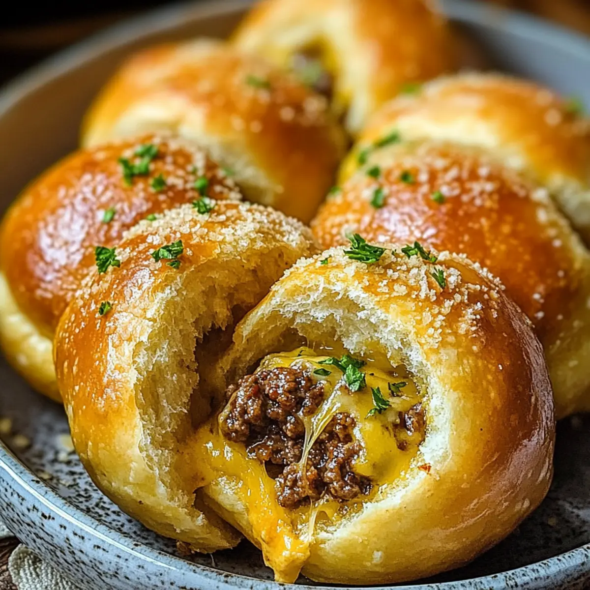 Garlic Parmesan Cheeseburger Bombs