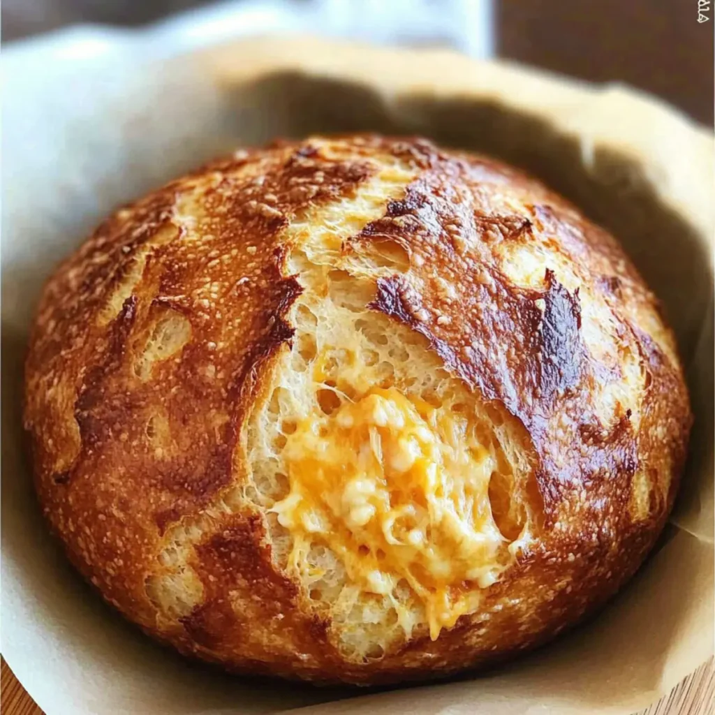 No Knead Cheddar Bread